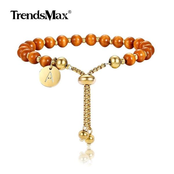 

5мм регулируемым db257 деревянные для письма браслет из бисера b trendsmax девушки женщин c charm initial сталь нержавеющая tsetqem jeneffer, Golden;silver