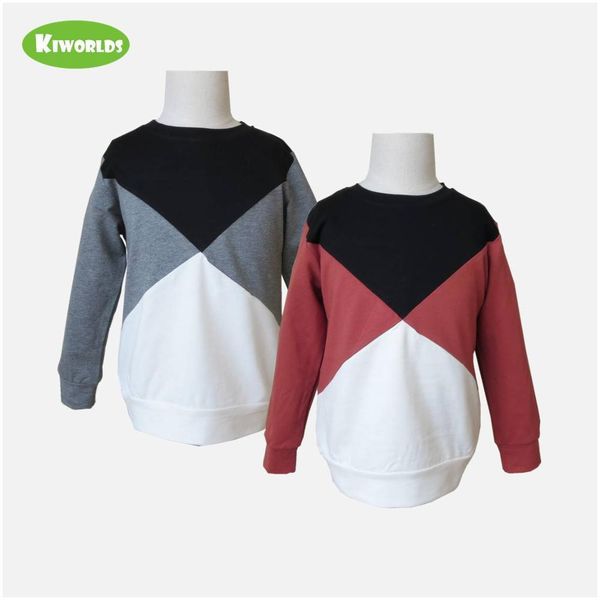 

boys t-shirts spring long sleeve kids patchwork cotton sweatshirt children's clothing boys shirts classic style 2-8 years y200704, Blue