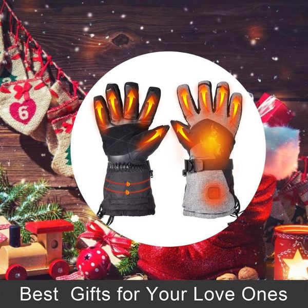 

electric heated gloves with 2500 mah rechargeable battery waterproof for skiing snowboard motorcycle