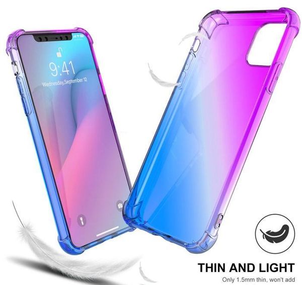 

gradient tpu shockproof phone case cover for iphone 12 pro xr xs qylhbi infant2005