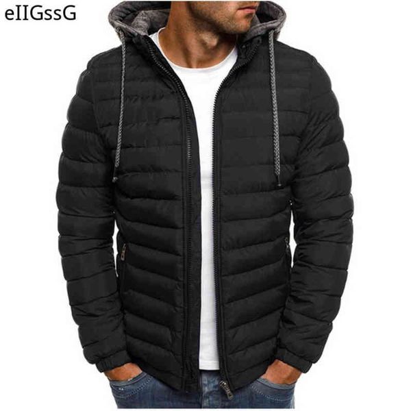 

Cotton men's Hooded lightweight warm windbreaker, casual windproof et, novelty in winter, 2021, Black