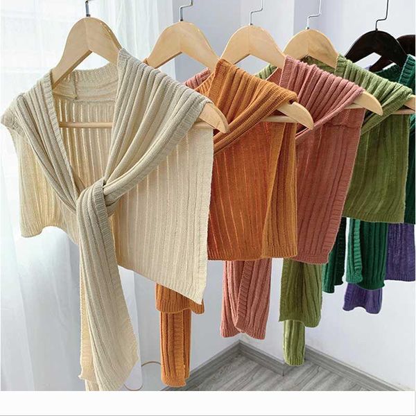 

luxury-designer autumn winter women knotted knit scarf shawls girls student shoulder wraps femme elegant scarf, Blue;gray