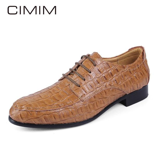 

cimim brand business men formal crocodile shoes large size genuine leather fashion retro dress shoes office luxury casual, Black