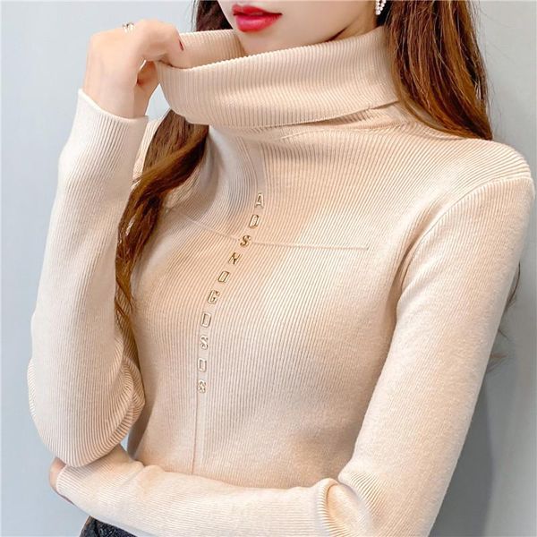 

women's sweaters 2021 high neck base sweater 36md-9838, White;black