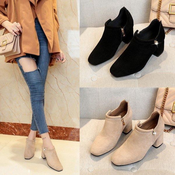 

rock shoes woman rubber boots luxury designer winter footwear round toe boots-women rain fashion ladies med mid calf1, Black