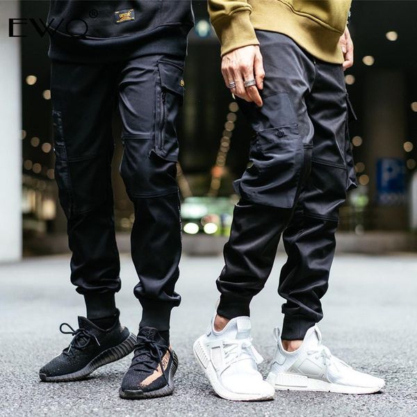 

ewq / male's trousers 2021 bottom pants men's function multi pocket cargo pants men spring tide harlan casual 9y492, Black