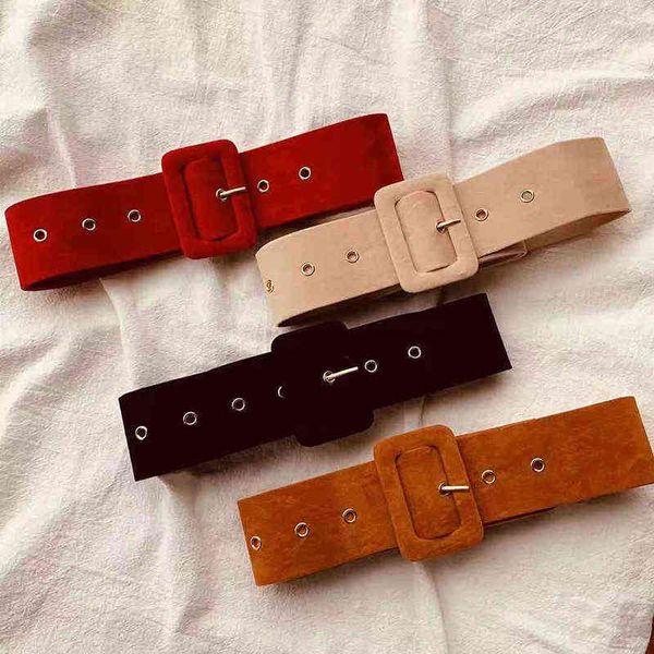 Fashion Suede Belt Women for Dress Luxury Belt Belt Ladies Casuali Regolabile Ceinture di base PJ041 G220301