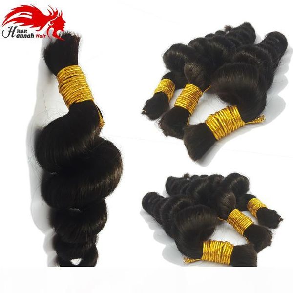 

human hair for micro braids bulk hair loose wave human braiding hair no weft extensions, Black