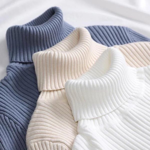 

women's sweaters lucyever 2021 autumn winter stretch women turtleneck pullovers long sleeve slim-fit casual knit sweater woman clothing, White;black