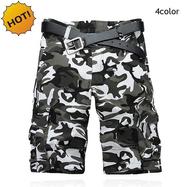 

017 summer camouflage cargo men summer baggy cotton wild desert army straight short trousers plus size 28-40 4color1, Black