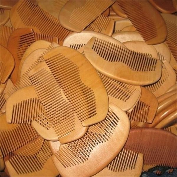 

50 pcs wood custom your beard customized laser engraved wooden hamoqir comb for men grooming