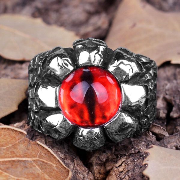 

316l нержавеющей стали черепа devil eyes man men rings punk rock gothic властной байкер высекая ювелирные изделия творчество мода подарков j, Bronze;silver