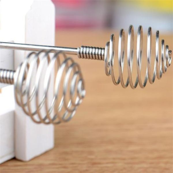 20.5 cm Miele Cucchiai mini Prevenire la ruggine Maniglia solida Cavatappi Spin Asta di agitazione Asta 304 Acciaio inossidabile Egg Uovo Whisk Kitchen Nuovo arrivo 1 5 ° m2