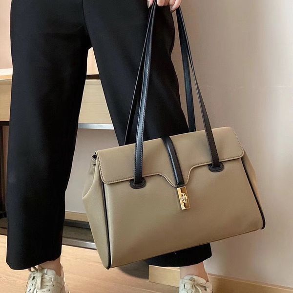 

liu wen, wan xi, same soft leather, large capacity tote bag, the big bag popular this year