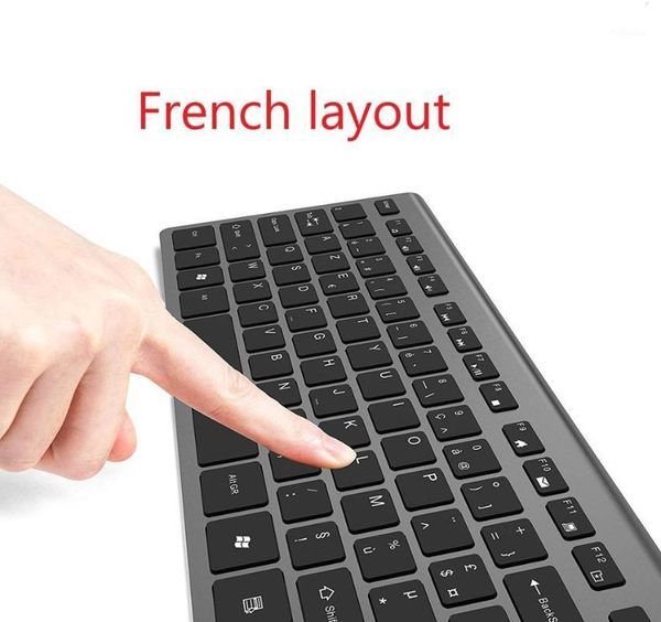 

keyboard mouse combos france layout wireless and combo - full size slim thin with numeric azertyu keypad built-in battery1