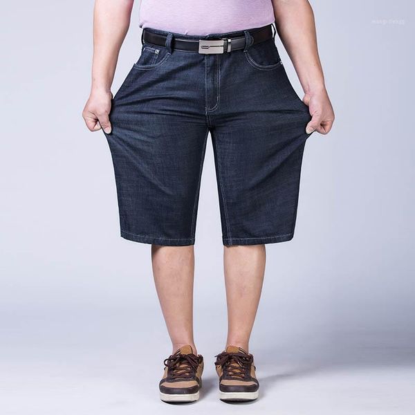 

new dark blue denim shorts men stretch deep blue hight quality dropshipping 20181