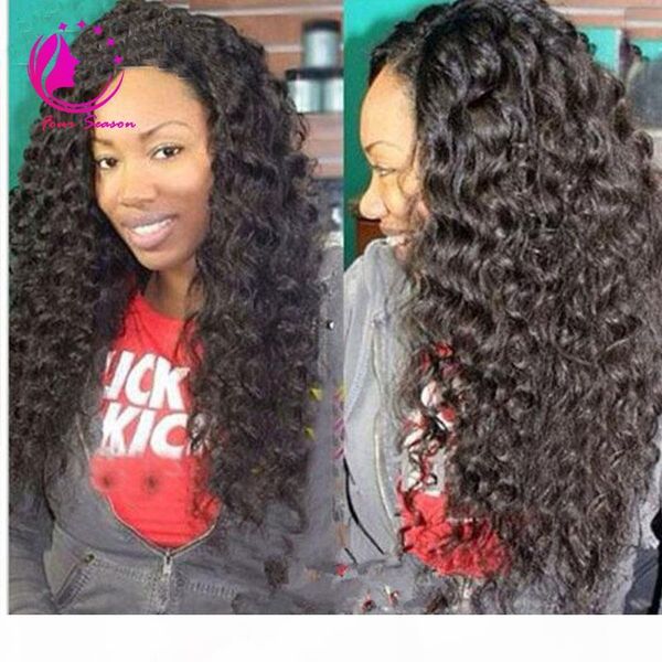 

glueless full lace human hair wigs for black woman 130 density kinky curly wig with baby hair non remy ing, Black;brown