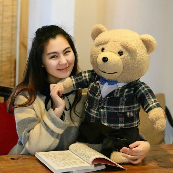 

teddy bear talking plush pillow drsing doll girl