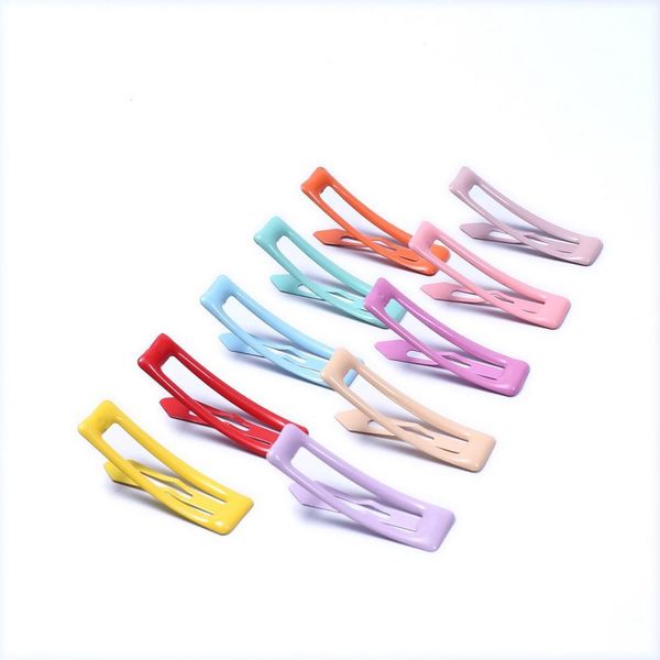 

10/20pcs baby snap hair clips children colorful women metal barrettes rectangle hairpin hair accessories for girls hairgrips 5cm wmtxdz, Slivery;white