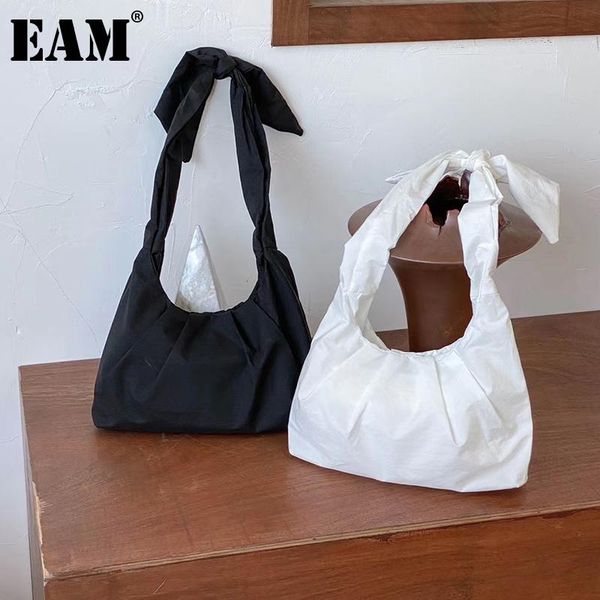 

[eam] women new apricot vintage tie strap bag nylon cloth personality all-match crossbody shoulder bag fashion tide 2021 18a1409