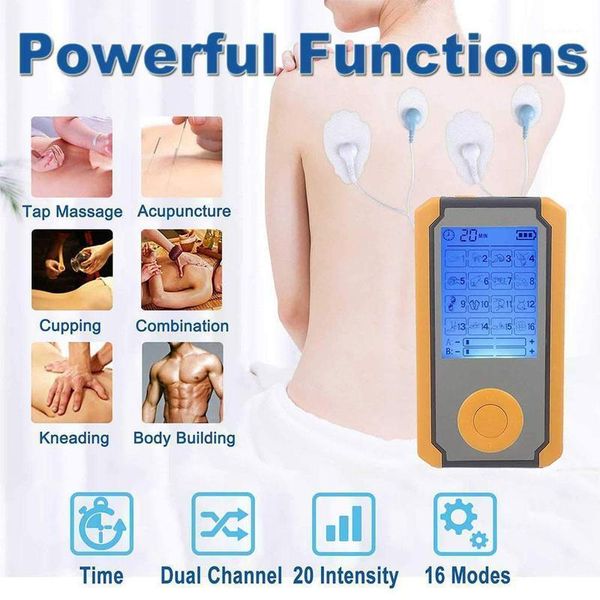 

acupoint massage physiotherapy instrument 16 modes electric massage instrument electrode patch ems acupuncture device1