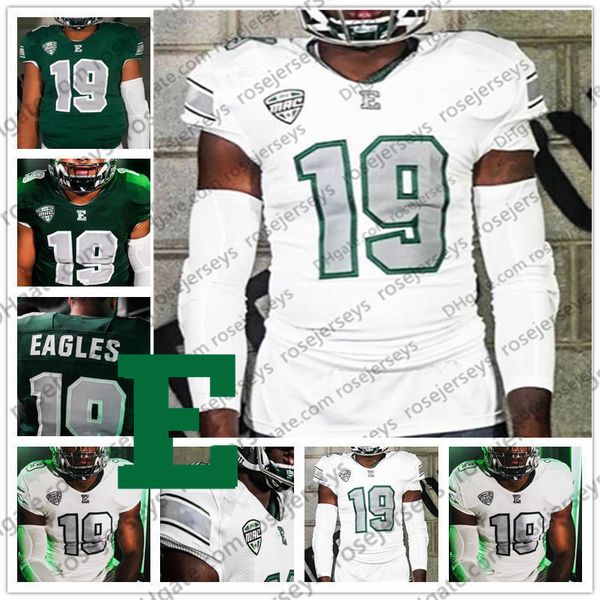 

emu eastern michigan eagles #80 dylan drummond 81 quian williams 86 bryson cannon 12 tyler wiegers 87 mathew sexton green white jersey 4xl, Black