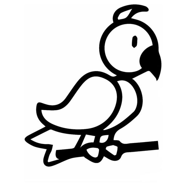 

13*15.2cm cute parrot pattern funny vinyl car stickers and decals bumper car styling black/silver s1-2479