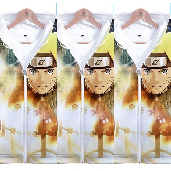 

new digital 3d color printing hooded spring and autumn new sweater zipperdigital zipper naruto naruto 3d color printing zipper hooded sweate, Black
