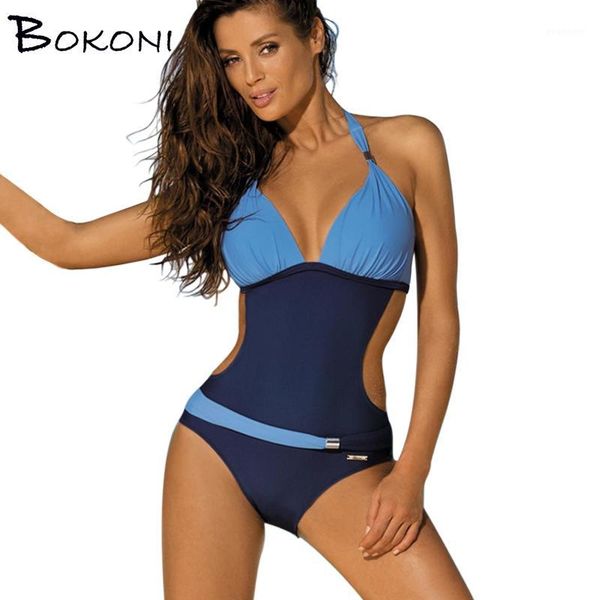 

2020 vintage one piece swimsuit plus size female swimsuit patchwork print swimwear large size bodysuit bathing suit monokini xxl1, White;black