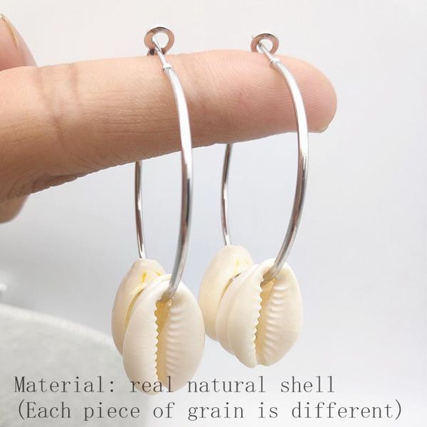 

2020 women's circle earrings natural shell pendant earrings silver large for women party jewelry p6391, Golden;silver