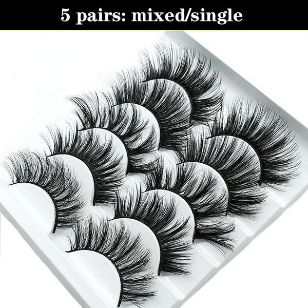 

mixed with five pairs of false eyelashes makeup, independent and natural extension of eyelashes, thick mink-like eyelashes