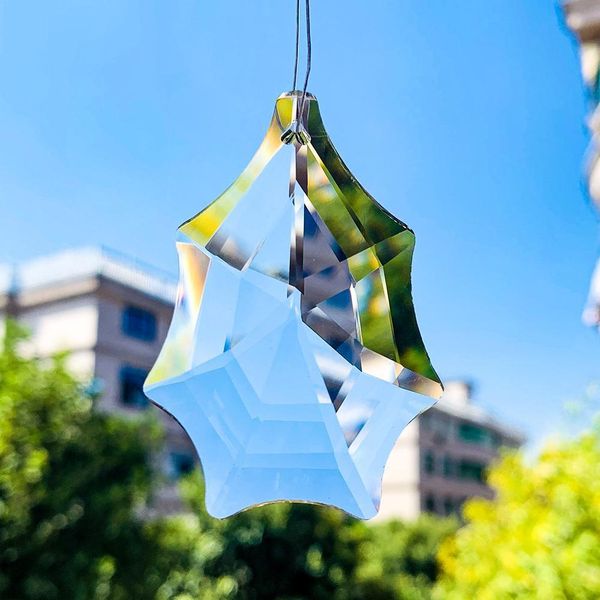 

65mm spider web crystal pendants for chandeliers crystals prisms clear suncatcher diy hanging crystal decorations accessories h wmtaim