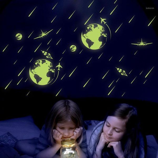 

luminous meteor shower wall stickers galaxy stars art design stickers for kids room home decoration wall decals glow in the dark1