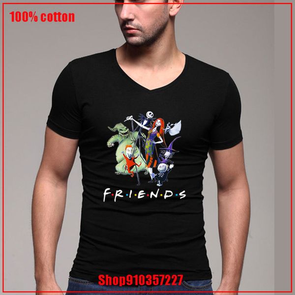 

friends tv show and the nightmare before christmas mashup v black and white fashion plus size 4xl sport hooded sweatshirt hoodie t shirt