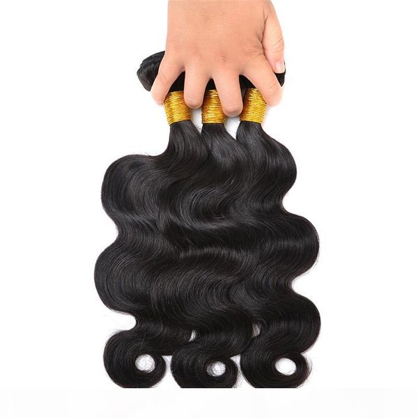 

brazilian peruvian malaysian body wave remy hair vendors 100% human hair weft good quality extensions vendors 3 bundles, Black