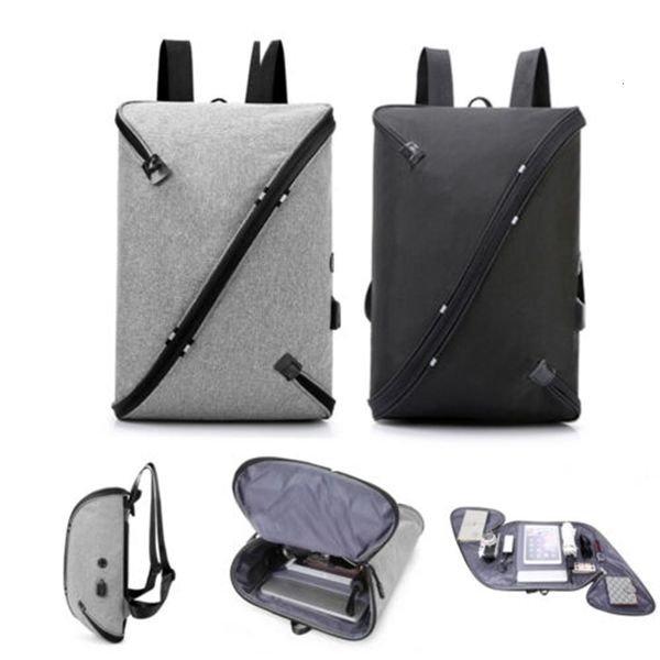 

Business Men Anti-Theft Travel USB Port Shoulder Laptop School Bag Canvas Women's Backpack Girls Solid Bagpack
