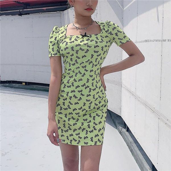 

casual dresses holiday center bow summer dress vintage blue floral print beach slim women mini vestidos drop1, Black;gray