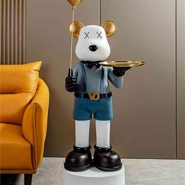 

33extra large violent bear floor decoration light luxury net red doll base next to tv cabinet in living room