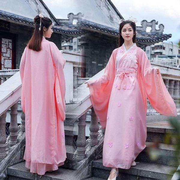 

ancient traditional chinese woman elegant hanfu dress fairy embroidery stage flok dance costume retro tang dynasty hanfu1, Black;red