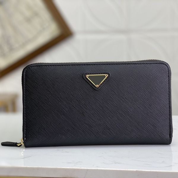 

classic large single zipper purse classic 1m1188 italy's original single cross leather texture is excellent imported thread lining