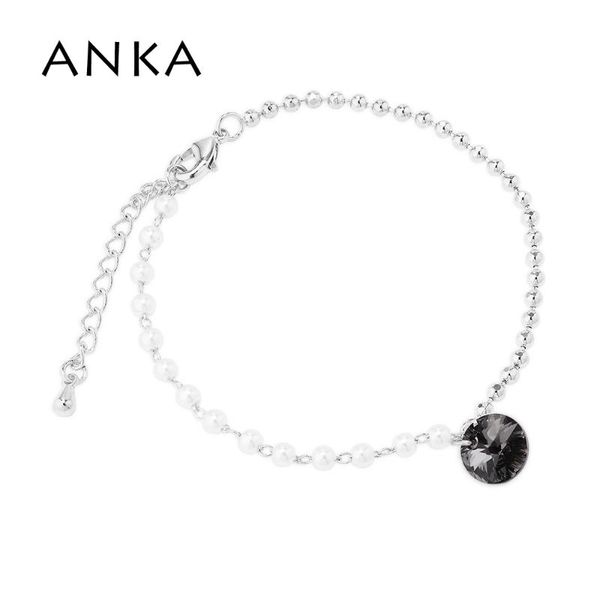 

new design single round crystal beaded charm bracelet crystals from austrian #137382, Black