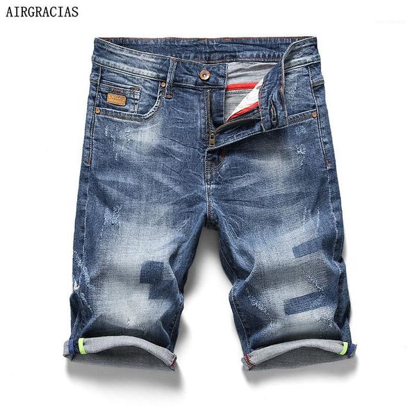 

airgracias 2020 new arrive shorts men jeans brand-clothing retro nostalgia denim bermuda short for man blue jean size 28-401, White;black