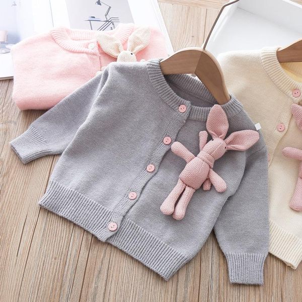 

2020 осень и зима свитера кардиган cartoon doll мальчиков и девочек tops, Blue