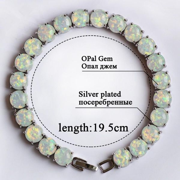 

charm bracelets sz0043 round white opal & bangles for women jewelry1, Golden;silver