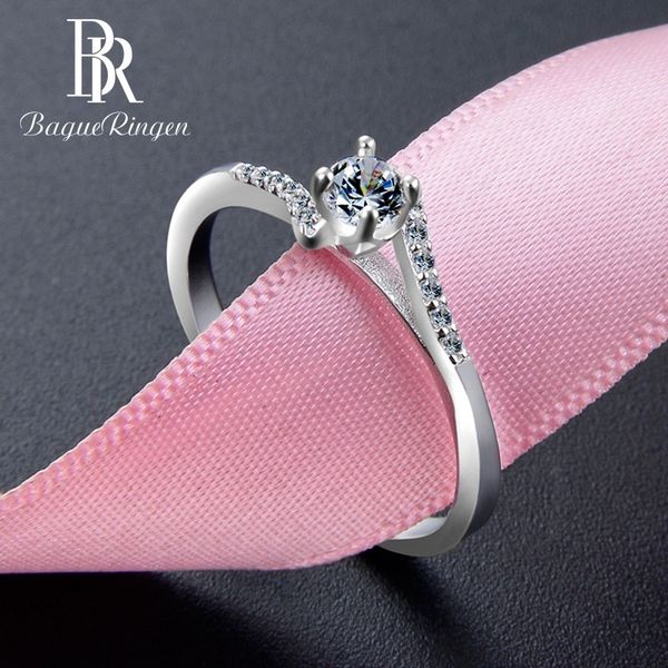 Bague Ringen стерлинговые серебро 925 ювелирные кольца для женщин девять сердец и один цветок простой современный модный свадебный участок Y200321