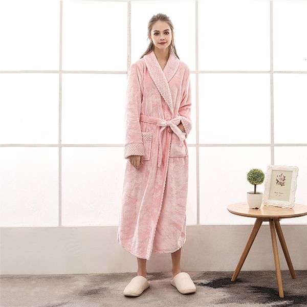 

2021 new swimming clothes women autumn winter solid terry kimono female long soft casual pajamas for woman bathrobe rx5b, White