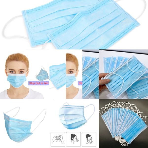 

3 mask layer ear-loop dust proof mouth masks cover 3-ply non-woven disposable 7mo3