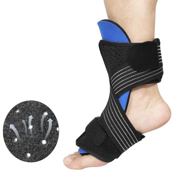 

ankle support orthosis adjustable fixed drop stabilizer plantar fasciitis night splint sport brace dorsal, Blue;black