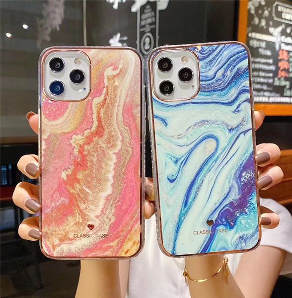 

marble stone texture phone case for iphone 11 pro max x xr xs 7 8 6 6s plus colorful soft imd silicone back cover capa wholesale