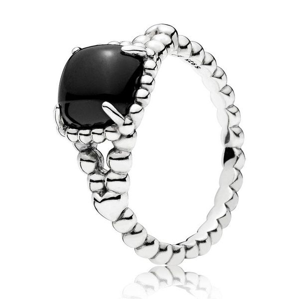 

factory wholesale 925 sterling silver black vibrant spirit stones ring fit charm jewelry engagement wedding lovers fashion ring for women
